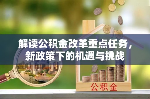 太麻里解读公积金改革重点任务，新政策下的机遇与挑战