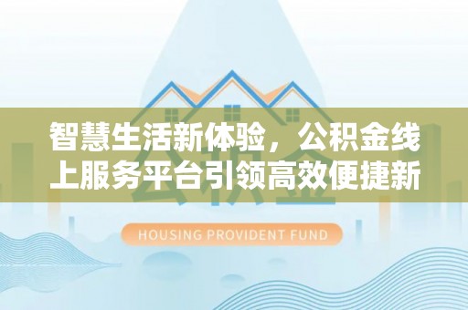 太麻里智慧生活新体验，公积金线上服务平台引领高效便捷新时代