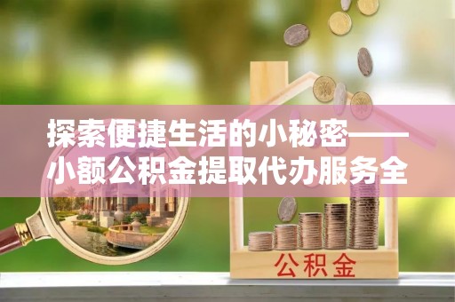 太麻里探索便捷生活的小秘密——小额公积金提取代办服务全解析