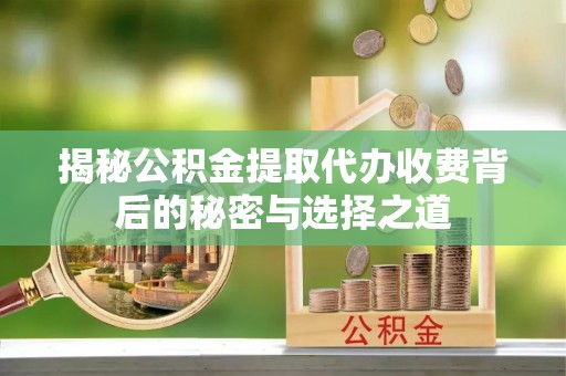 太麻里揭秘公积金提取代办收费背后的秘密与选择之道