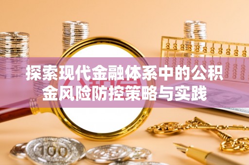 太麻里探索现代金融体系中的公积金风险防控策略与实践