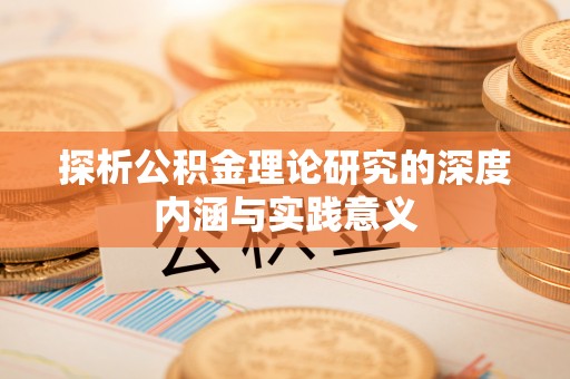 太麻里探析公积金理论研究的深度内涵与实践意义
