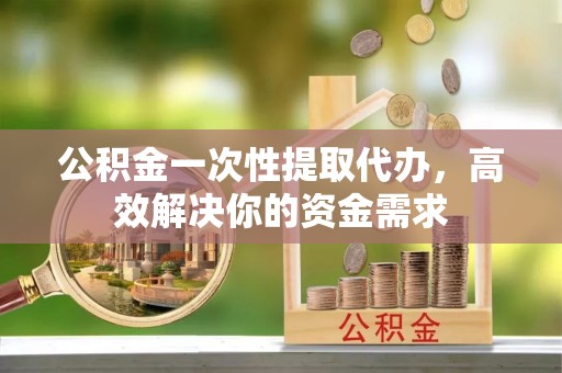 太麻里公积金一次性提取代办，高效解决你的资金需求