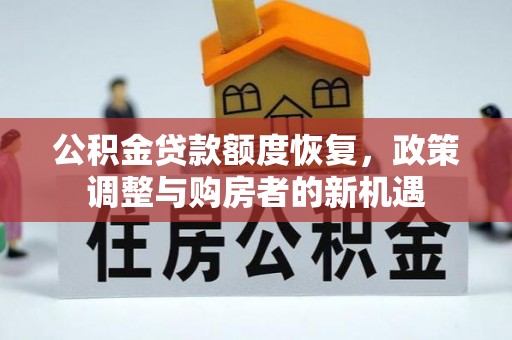 太麻里公积金贷款额度恢复，政策调整与购房者的新机遇