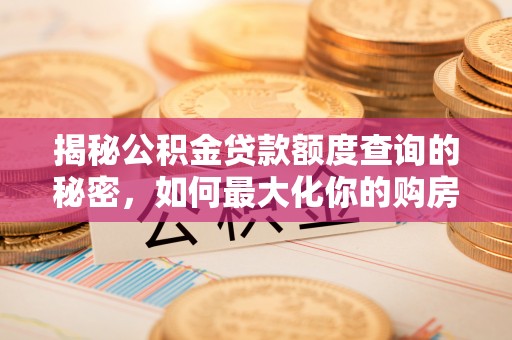 太麻里揭秘公积金贷款额度查询的秘密，如何最大化你的购房资金？